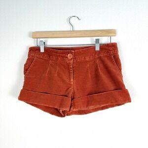 Vintage Y2K Velvet Micro Shorts Womens Medium Burnt Orange Festival Casual Prep